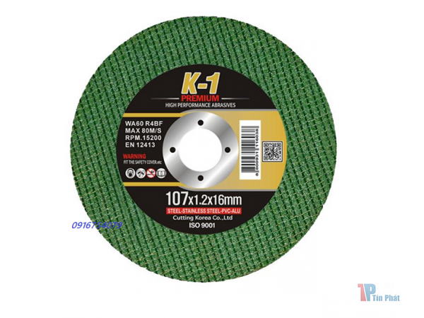 K1 Đá cắt hàn quốc 107x1.2x16mm xanh