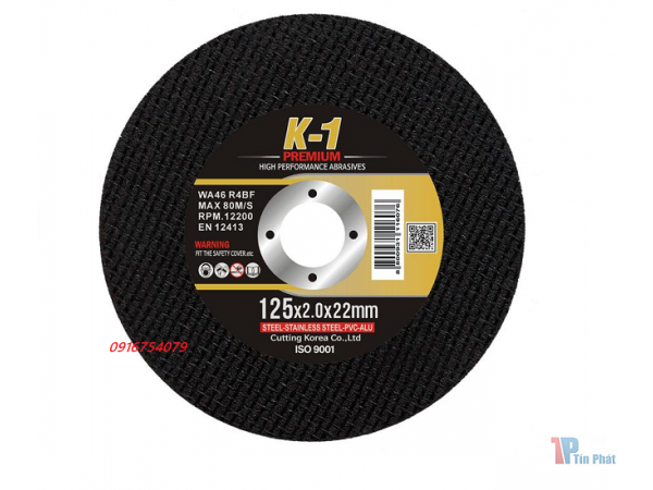 K1 Đá cắt hàn quốc 125x2.0x22mm đen