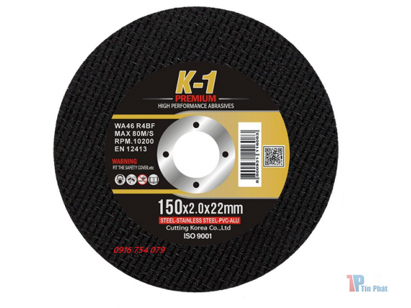 K1 Đá cắt hàn quốc 150x2.0x22mm đen
