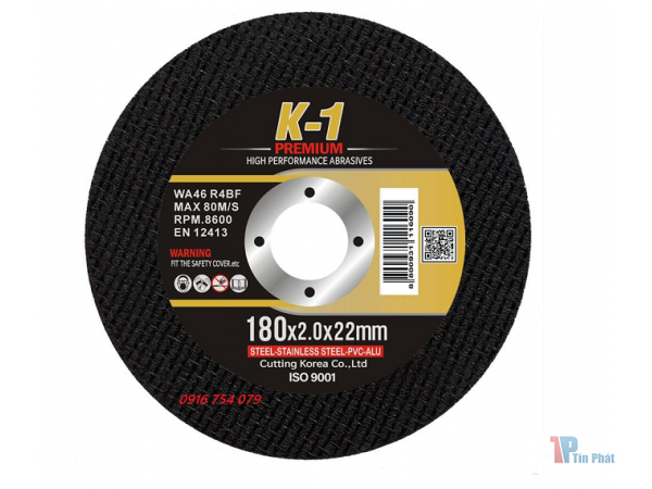 K1 Đá cắt hàn quốc 180x2.0x22mm đen