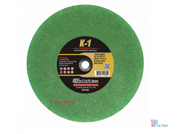 K1 Đá cắt hàn quốc 405x3.2x25.4mm xanh