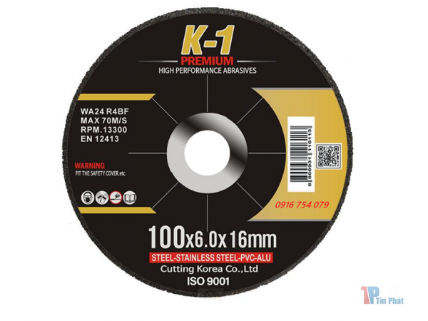 K1 Đá mài hàn quốc 100x6.0x16mm đen