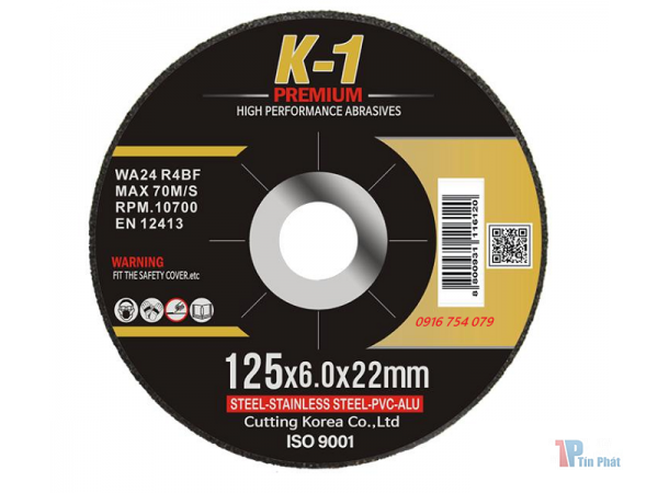 K1 Đá mài hàn quốc 125x6.0x22mm đen