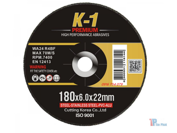 K1 Đá mài hàn quốc 180x6.0x22mm đen