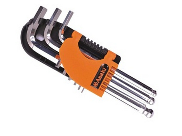 Bộ chìa lục giác bi dài 9 cây Asaki AK-194