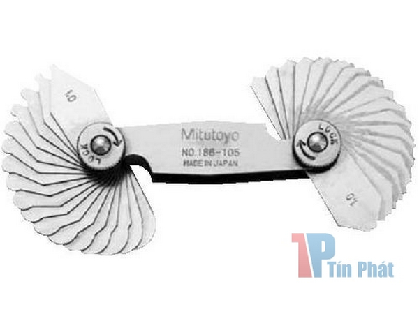 1-7mm Dưỡng đo bán kính 34 lá Mitutoyo 186-105