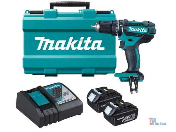 Máy khoan búa, vặn vít dùng Pin 18V Makita DHP482RFE